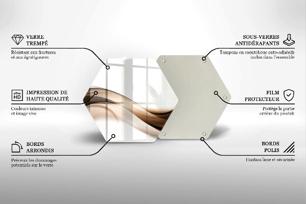 Tocător de bucătărie Linii maro abstracte