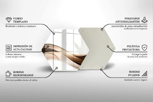 Tocător de bucătărie Linii maro abstracte