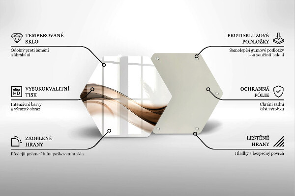 Tocător de bucătărie Linii maro abstracte