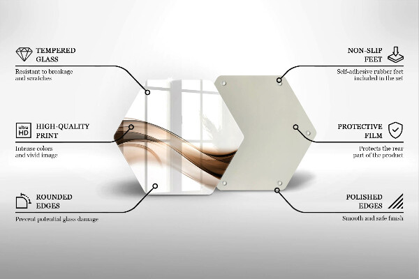 Tocător de bucătărie Linii maro abstracte