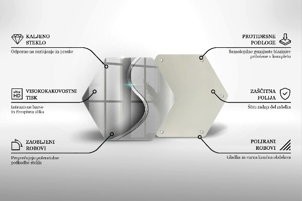 Tocător sticlă Metal argintiu abstract