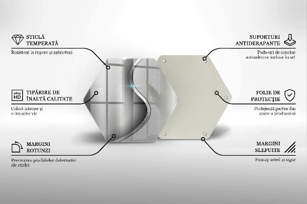 Tocător sticlă Metal argintiu abstract