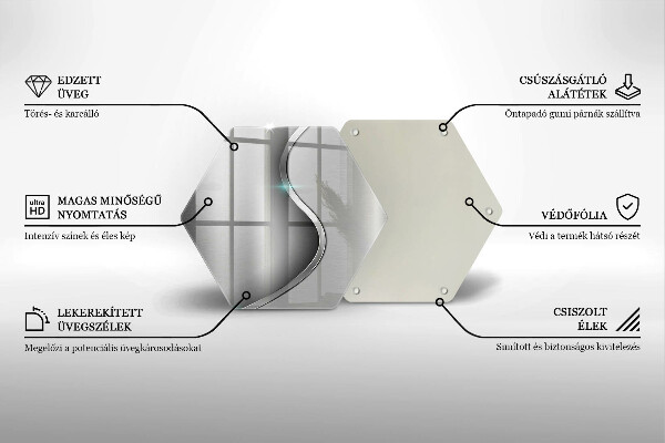 Tocător sticlă Metal argintiu abstract