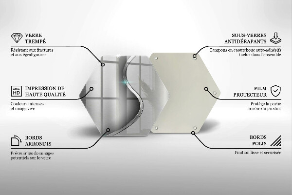 Tocător sticlă Metal argintiu abstract