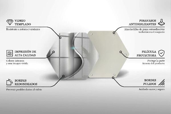 Tocător sticlă Metal argintiu abstract