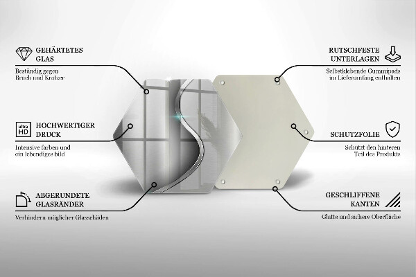 Tocător sticlă Metal argintiu abstract