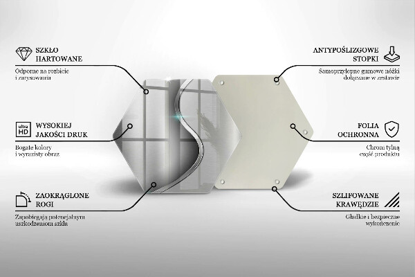 Tocător sticlă Metal argintiu abstract