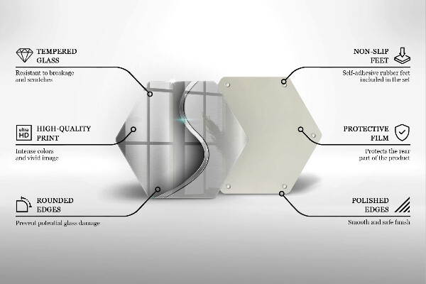 Tocător sticlă Metal argintiu abstract