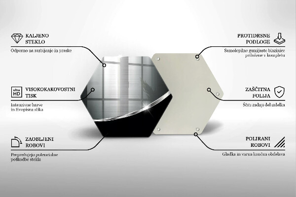 Tocător sticlă Abstracție cu metal