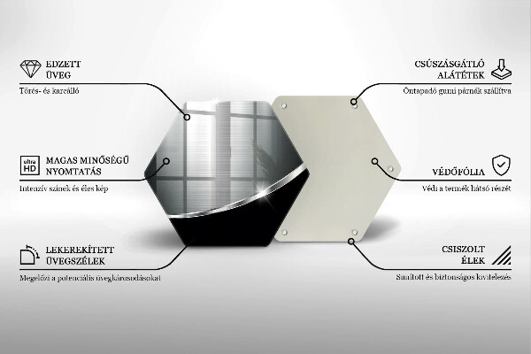 Tocător sticlă Abstracție cu metal
