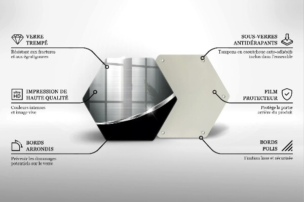 Tocător sticlă Abstracție cu metal