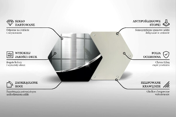 Tocător sticlă Abstracție cu metal