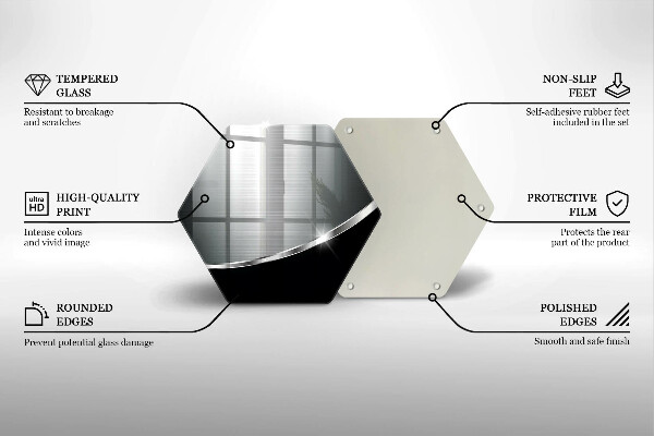 Tocător sticlă Abstracție cu metal