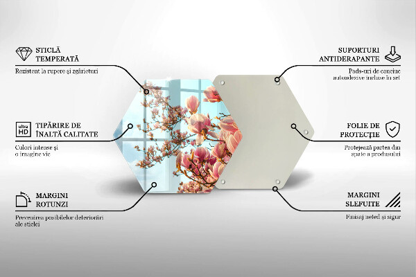 Tocător de bucătărie Arborele cu flori roz