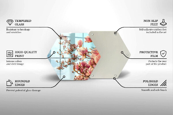 Tocător de bucătărie Arborele cu flori roz