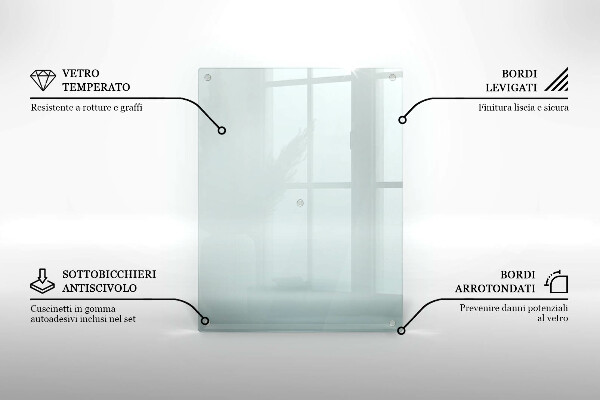 Tocător din sticlă transparente 2x40x52 cm