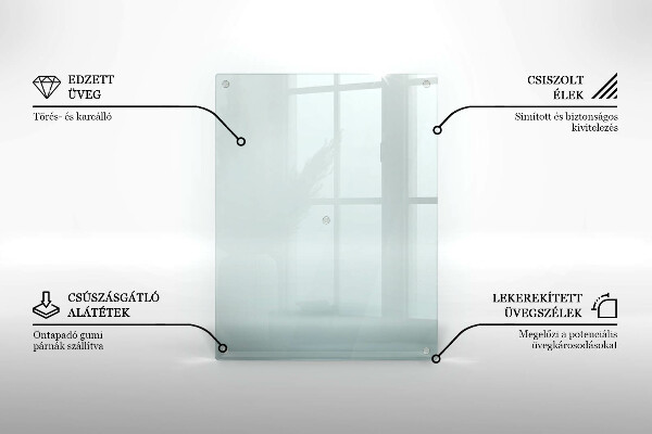 Tocător din sticlă transparente 2x40x52 cm