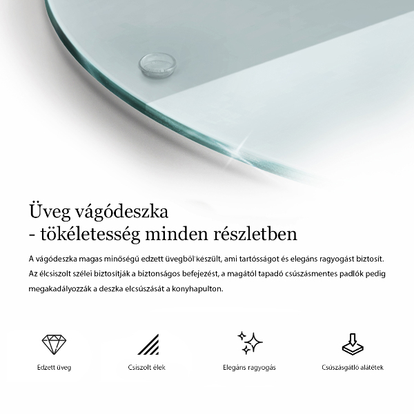 Tocător sticlă transparente 30 cm