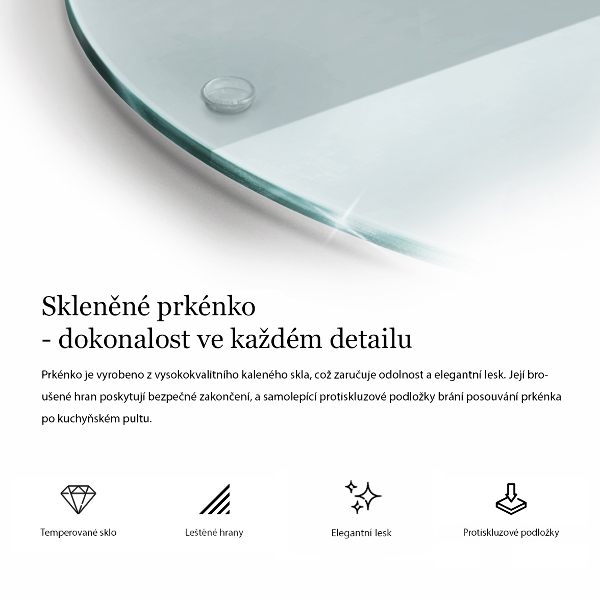 Tocător sticlă transparente 30 cm