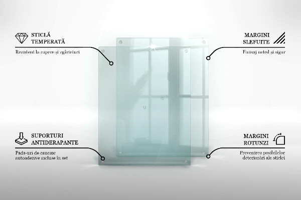 Tocător din sticlă transparente 52x40 cm