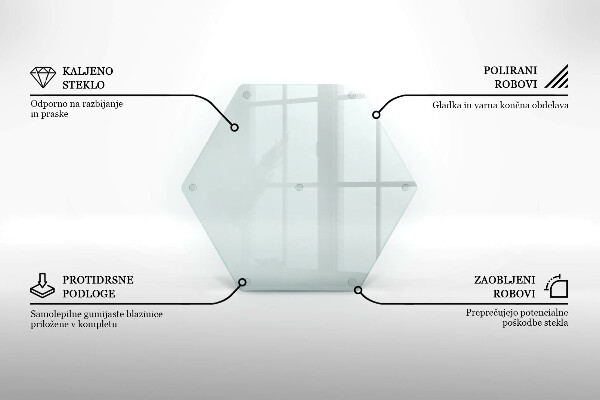 Tocător sticlă transparente 40 cm