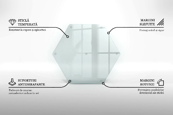 Tocător sticlă transparente 40 cm