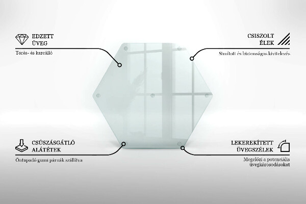 Tocător sticlă transparente 40 cm