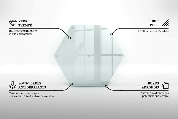 Tocător sticlă transparente 40 cm