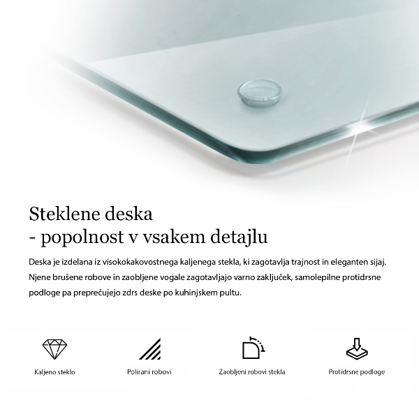 Tocător sticlă transparente 40 cm