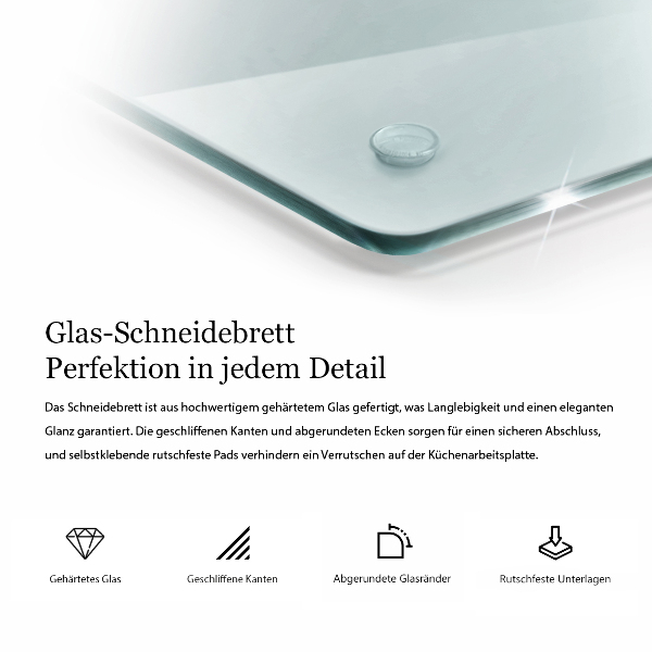 Tocător sticlă transparente 40 cm