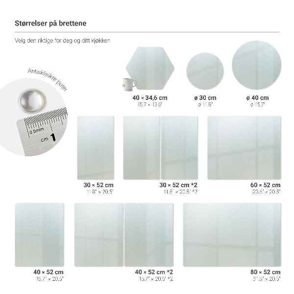 Tocător din sticlă, set de 2 bucăți, dimensiuni 40 x 52 cm