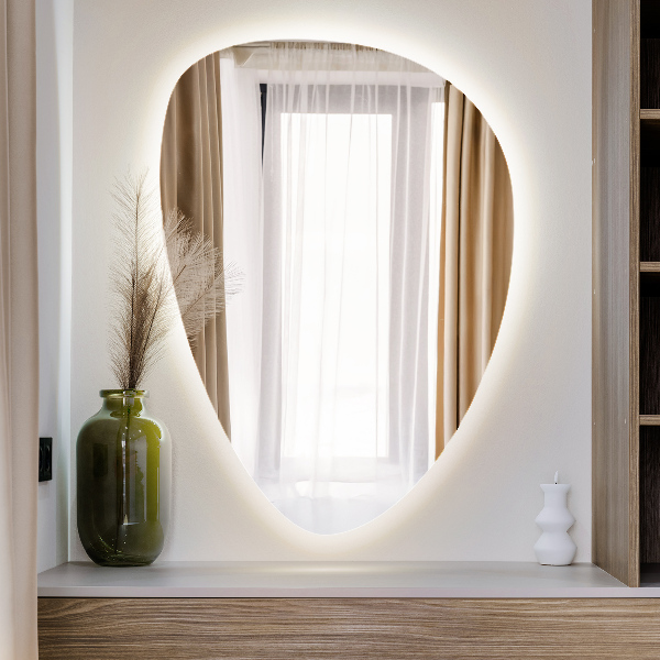 Oglindă ovoidă cu iluminare LED 50x70 cm