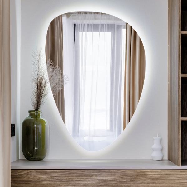 Oglindă ovoidă cu iluminare LED 50x70 cm