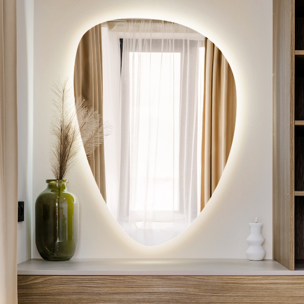 Oglindă LED în formă de ou 64x90 cm