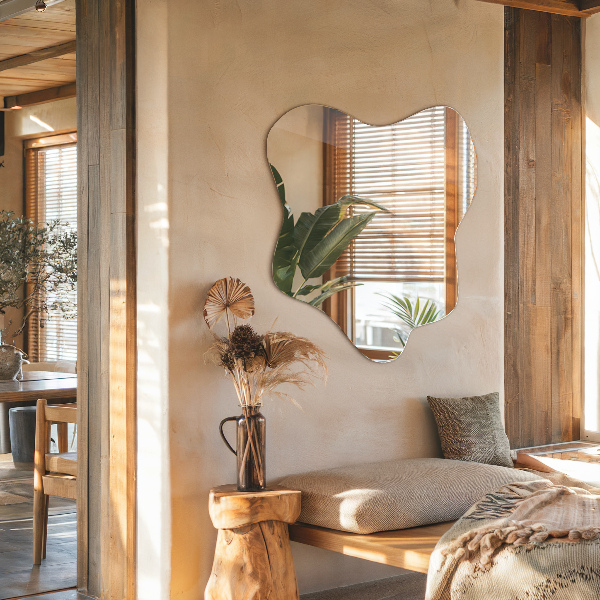 Oglindă în formă de pată unic 48x48 cm