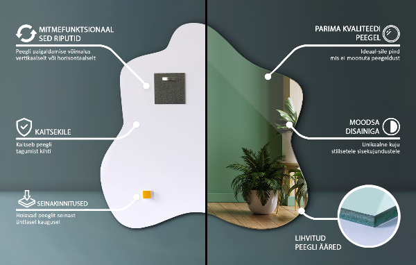 Oglindă în formă de pată unic 58x58 cm