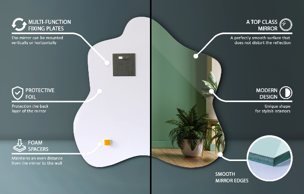 Oglindă în formă de pată unic 77x77 cm