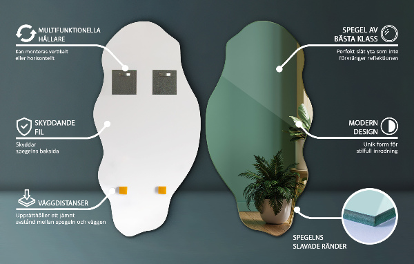 Oglinda asimetrica pata 40x80