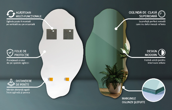 Oglinda asimetrica pata 40x80