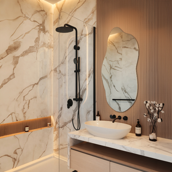 Oglindă în formă organică fără cadru 40x90 cm