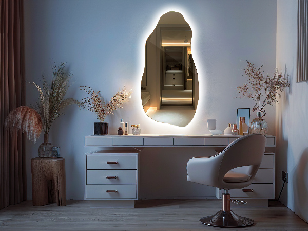 Oglinda forma neregulata led minimalist 45x90 cm