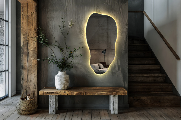 Oglinda forma neregulata led minimalist 45x90 cm