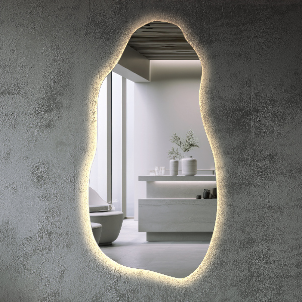 Oglinda asimetrica cu led minimalist 50x100 cm