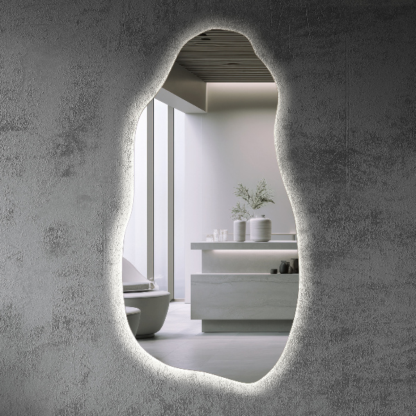 Oglinda asimetrica cu led minimalist 50x100 cm