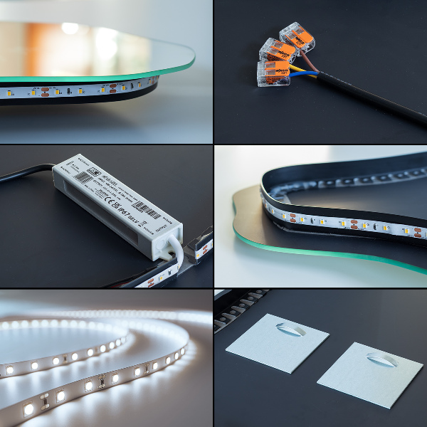 Oglinda asimetrica cu led minimalist 50x100 cm