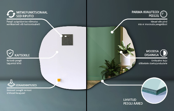 Oglinda asimetrica decorative 70x46 cm
