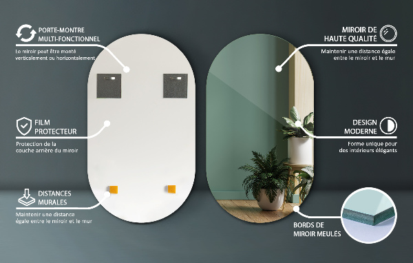 Oglinda forma neregulata fara rama 52x90 cm