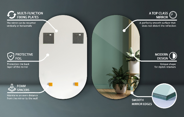 Oglinda forma neregulata fara rama 52x90 cm