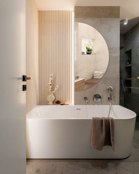 Oglinda semicerc decorativa fara rama 25x50 cm