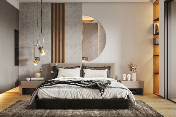 Oglinda semilună decorativa fara rama 50x100 cm